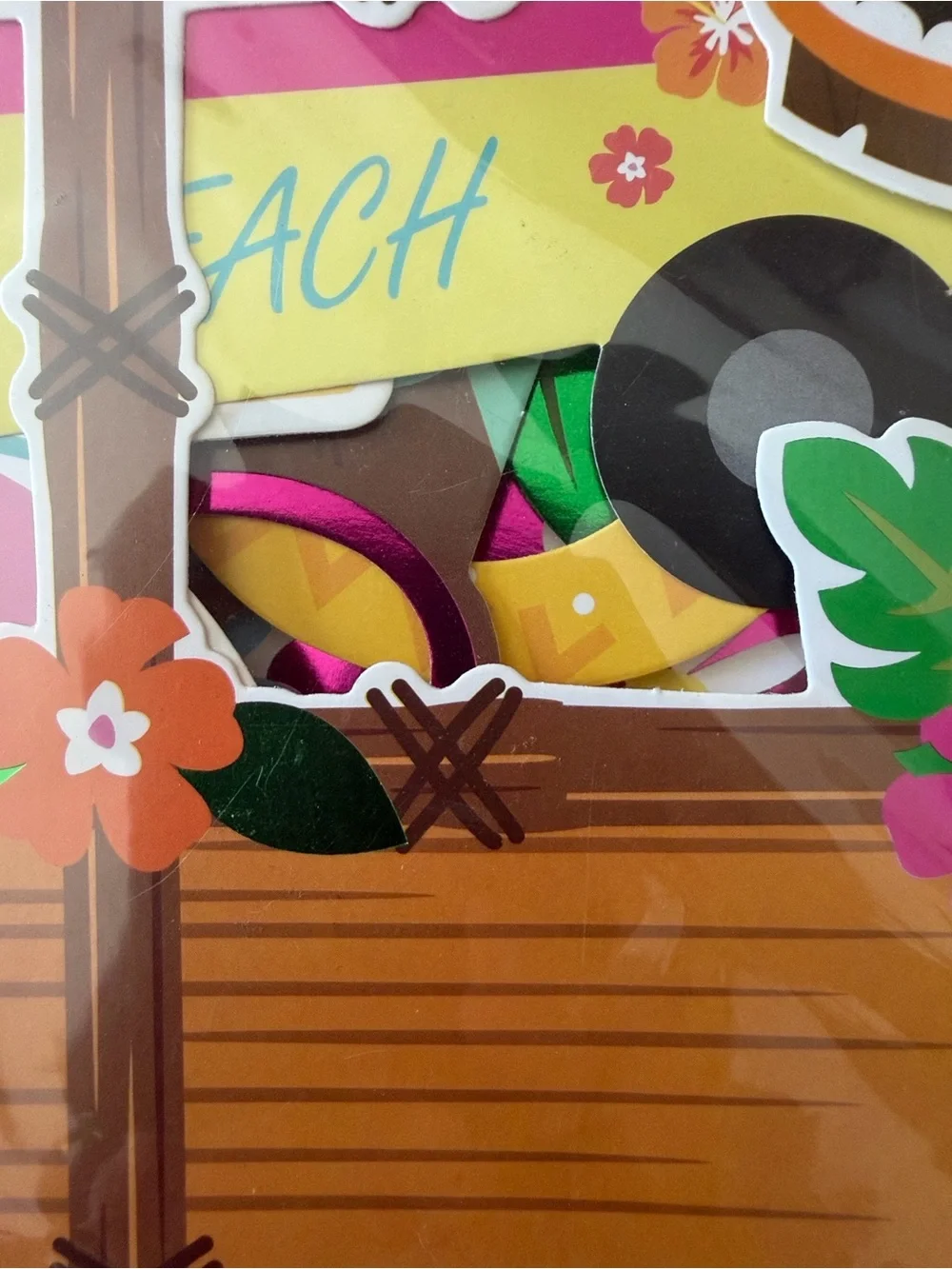 Hobby Lobby Tropical Party Photo Props - Pink, Green, Yellow